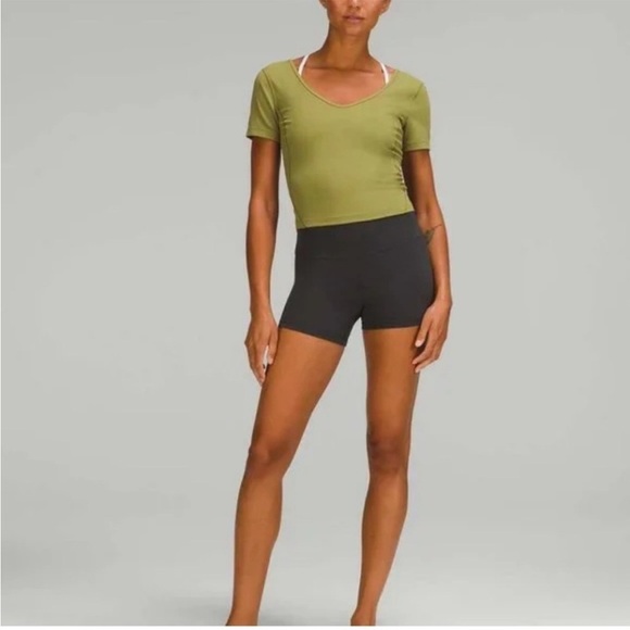NWOT Lululemon Align Tee Shirt Bronze Green Cropped Short Sleeve Athleisure - Picture 2 of 10
